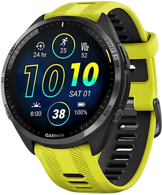 Смарт-часы Garmin Forerunner 965 Carbon Gray Titanium Bezel w. Black Case and Amp Yell/Black S. Band (010-02809-02/12)  Фото №0