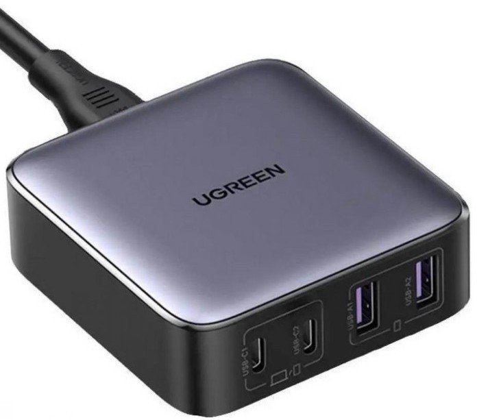 Мережевий зарядний пристрій UGREEN CD327 2USB+2Type-C 65W Nexode Desktop Charger 2m Gray (90747)  Фото №3