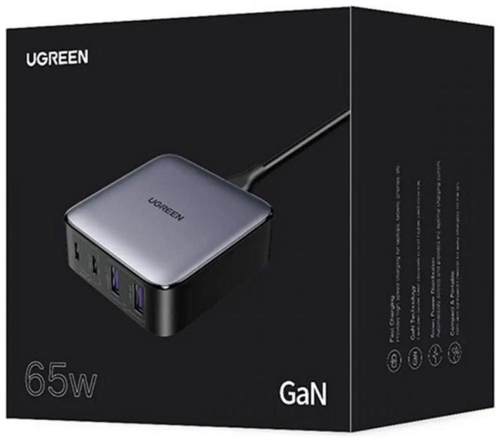 Мережевий зарядний пристрій UGREEN CD327 2USB+2Type-C 65W Nexode Desktop Charger 2m Gray (90747)  Фото №8