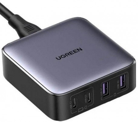 Мережевий зарядний пристрій UGREEN CD327 2USB+2Type-C 65W Nexode Desktop Charger 2m Gray (90747)  Фото №3