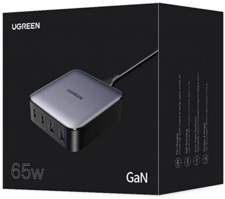 Мережевий зарядний пристрій UGREEN CD327 2USB+2Type-C 65W Nexode Desktop Charger 2m Gray (90747)  Фото №8