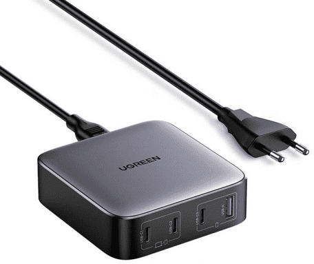 Мережевий зарядний пристрій UGREEN CD328 GaN 100W 1xUSB-A 3-USB-C PD3.0 QC4.0 Wall Charger Gray (90928)  Фото №0