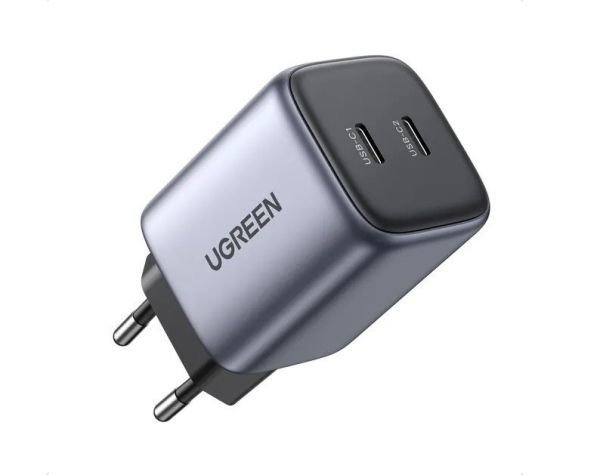 Мережевий зарядний пристрій UGREEN CD294 Nexode 45W USB 2xType-C PD3.0 QC4.0 Charger Space Gray (90573)