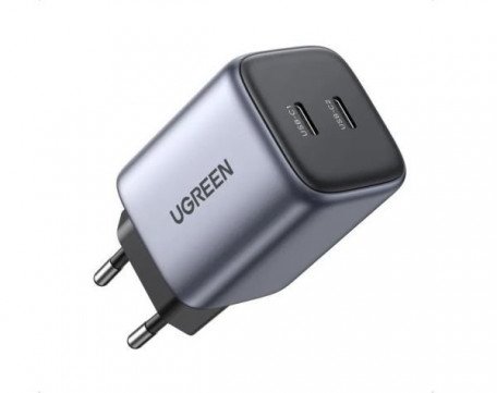 Мережевий зарядний пристрій UGREEN CD294 Nexode 45W USB 2xType-C PD3.0 QC4.0 Charger Space Gray (90573)