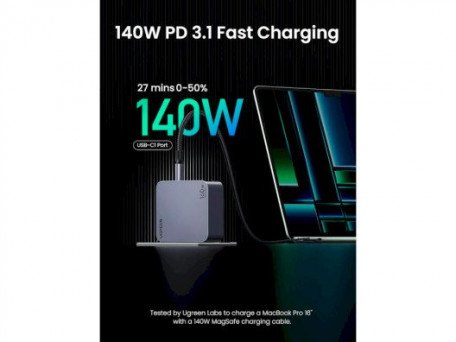 Мережевий зарядний пристрій UGREEN X763 Nexode Pro Space Gray (25877)  Фото №1