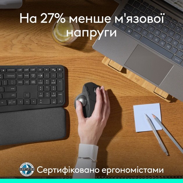 Мышь Logitech MX Ergo S Graphite (910-007260)  Фото №2