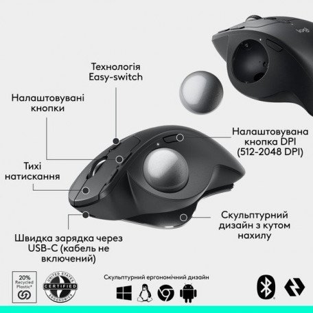 Мышь Logitech MX Ergo S Graphite (910-007260)  Фото №4