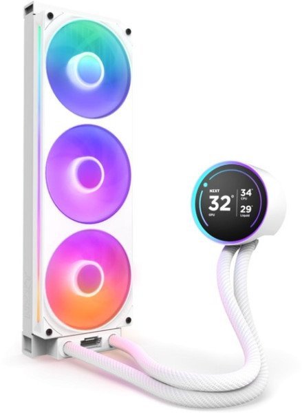 Водяное охлаждение NZXT Kraken Elite 360 RGB White (RL-KR36E-W2)  Фото №0