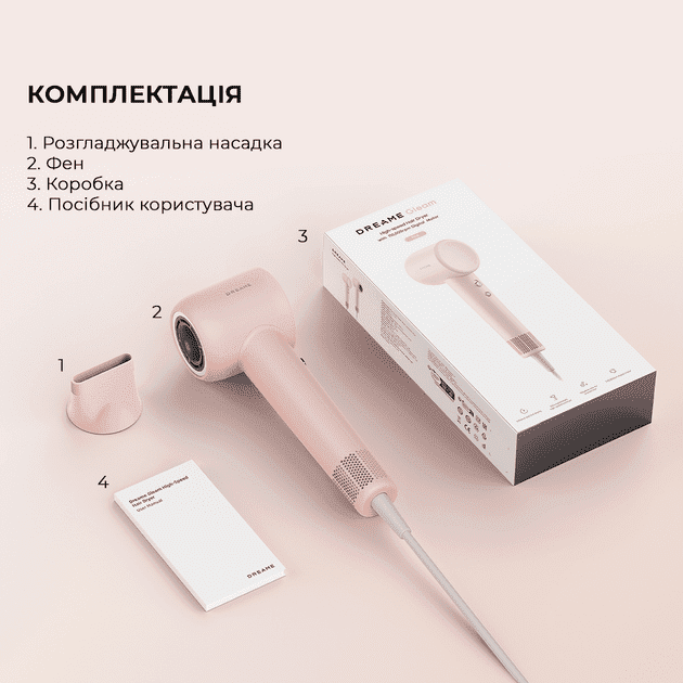 Фен Dreame Hair Dryer Gleam Pink (AHD12A-PK)  Фото №8