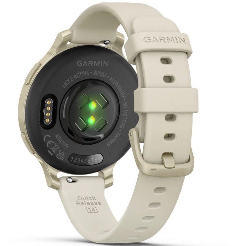 Смарт-годинник Garmin Lily 2 Active Lunar Gold with Bone Silicone Band (010-02891-00)  Фото №5