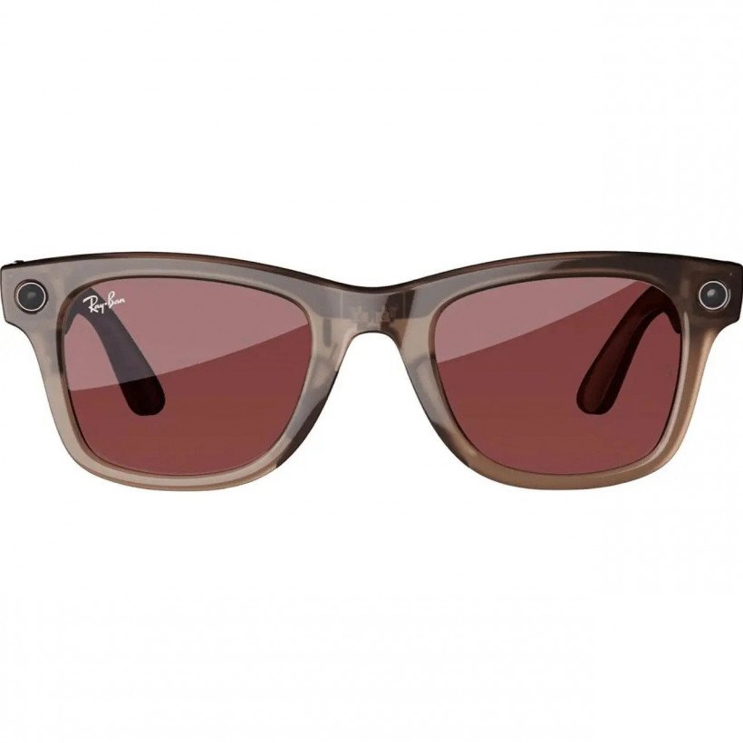 Смарт-окуляри Ray-Ban Meta Wayfarer Large - Clear / Watermelon Red Transitions (RW4008 6705P5 53-22)