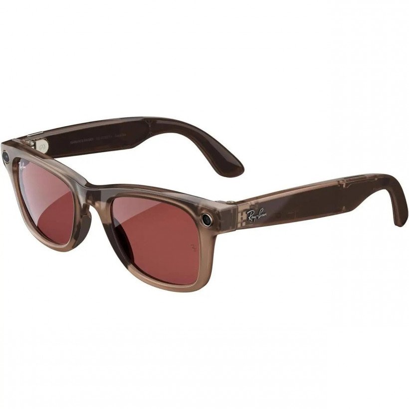 Смарт-окуляри Ray-Ban Meta Wayfarer Large - Clear / Watermelon Red Transitions (RW4008 6705P5 53-22)  Фото №0