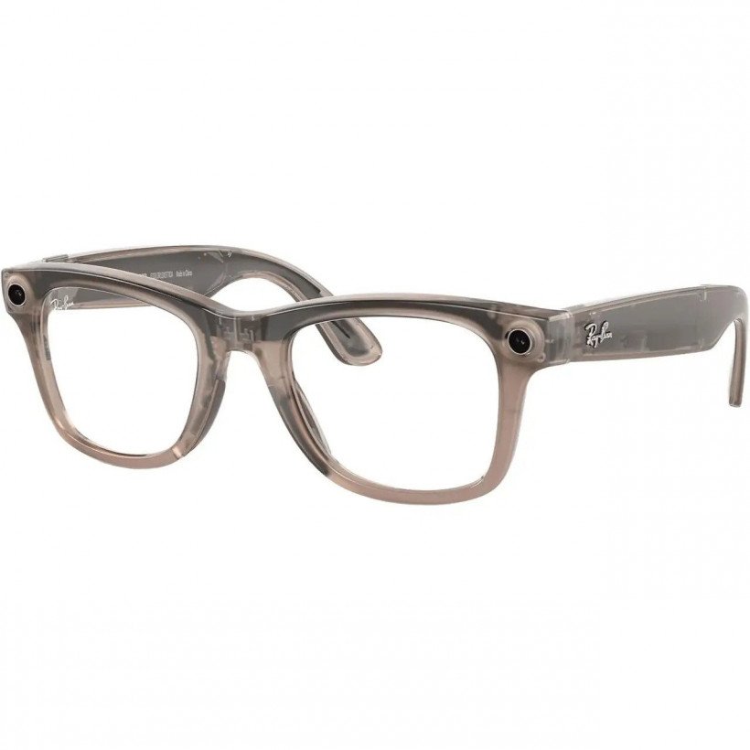 Смарт-окуляри Ray-Ban Meta Wayfarer Large - Clear / Watermelon Red Transitions (RW4008 6705P5 53-22)  Фото №1