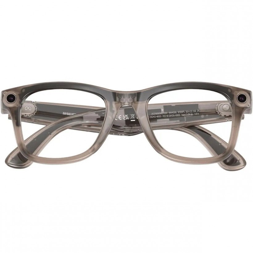 Смарт-окуляри Ray-Ban Meta Wayfarer Large - Clear / Watermelon Red Transitions (RW4008 6705P5 53-22)  Фото №4