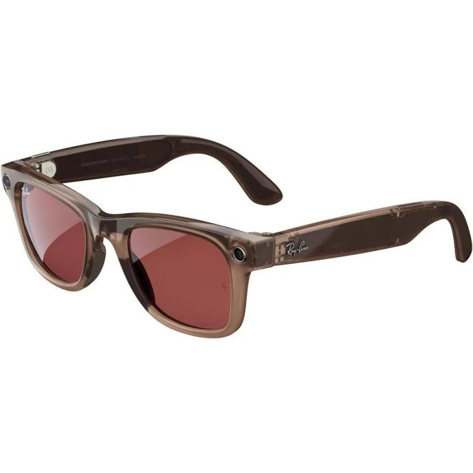 Смарт-окуляри Ray-Ban Meta Wayfarer Large - Clear / Watermelon Red Transitions (RW4008 6705P5 53-22)  Фото №0