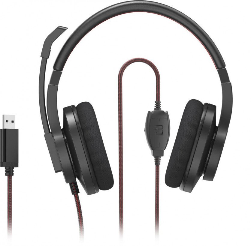 Навушники з мікрофоном HAMA HS-USB400 Black  Фото №0
