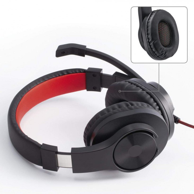 Навушники з мікрофоном HAMA HS-USB400 Black  Фото №2