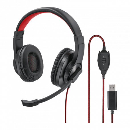 Навушники з мікрофоном HAMA HS-USB400 Black  Фото №5