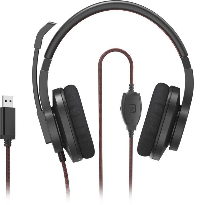 Наушники с микрофоном HAMA HS-USB400 Black  Фото №0