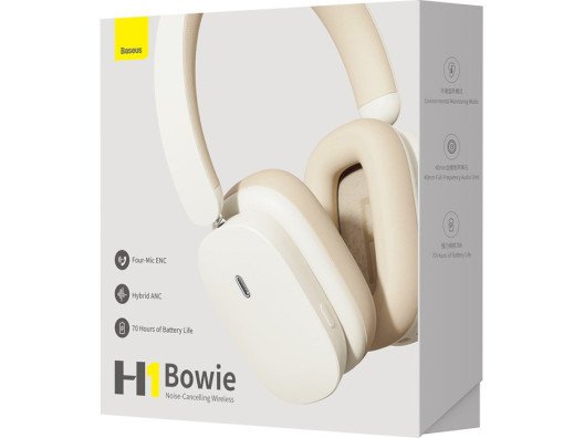 Навушники з мікрофоном Baseus Bowie H1 Creamy White (NGTW230002)  Фото №4