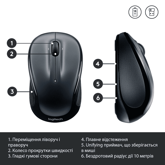Мышь Logitech M325s Dark Silver (910-006812)  Фото №7