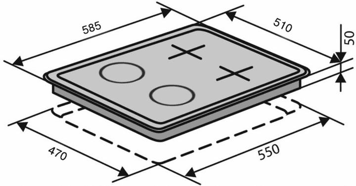 Комбинированная варочная поверхность Ventolux HG622 B9G CS (BK)  Фото №6