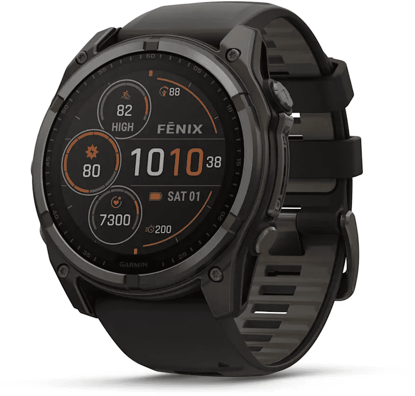 Смарт-годинник Garmin Fenix 8 51mm Solar Sapphire Carbon Gray DLC Titanium w. Black/Pebble Gray S. Band (010-02907-10/11/7)  Фото №0