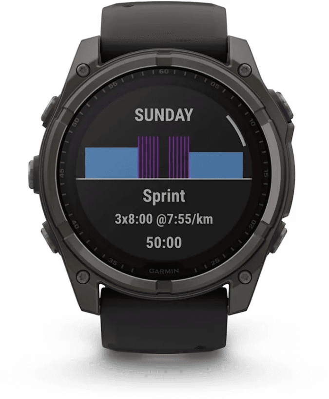 Смарт-годинник Garmin Fenix 8 51mm Solar Sapphire Carbon Gray DLC Titanium w. Black/Pebble Gray S. Band (010-02907-10/11/7)  Фото №5