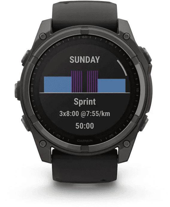 Смарт-часы Garmin Fenix 8 51mm Solar Sapphire Carbon Gray DLC Titanium w. Black/Pebble Gray S. Band (010-02907-10/11/7)  Фото №5