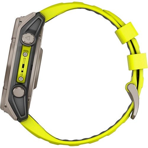 Смарт-годинник Garmin Fenix 8 51mm Solar Sapphire Titanium w. Amp Yellow/Graphite Silicone Band (010-02907-20/21)  Фото №2
