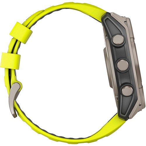 Смарт-годинник Garmin Fenix 8 51mm Solar Sapphire Titanium w. Amp Yellow/Graphite Silicone Band (010-02907-20/21)  Фото №3