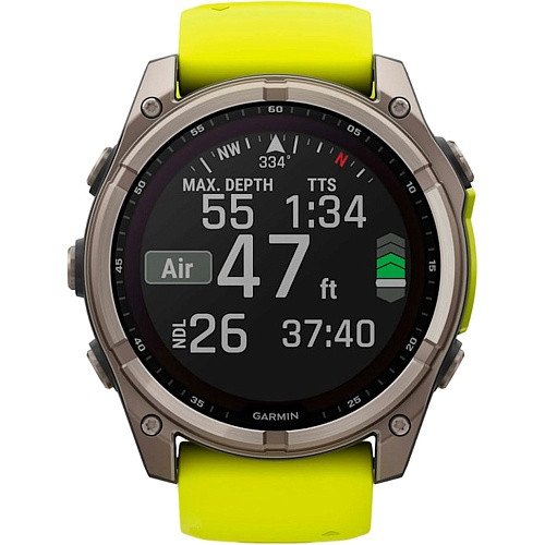 Смарт-годинник Garmin Fenix 8 51mm Solar Sapphire Titanium w. Amp Yellow/Graphite Silicone Band (010-02907-20/21)  Фото №8