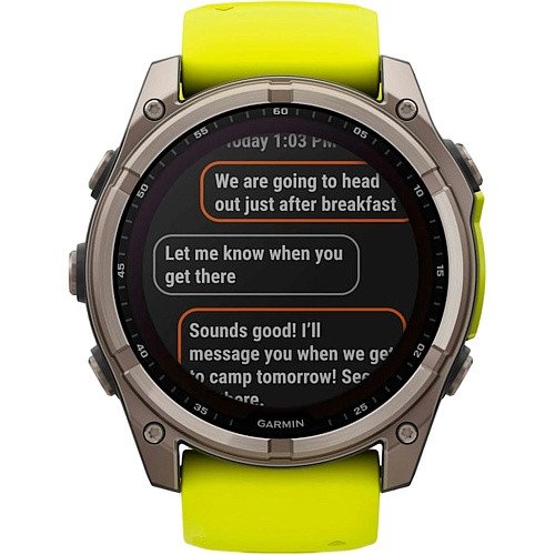 Смарт-годинник Garmin Fenix 8 51mm Solar Sapphire Titanium w. Amp Yellow/Graphite Silicone Band (010-02907-20/21)  Фото №10