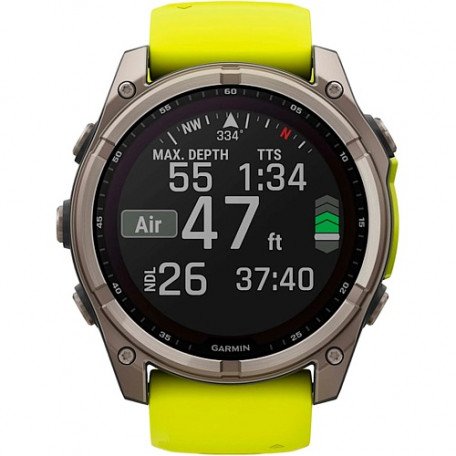 Смарт-годинник Garmin Fenix 8 51mm Solar Sapphire Titanium w. Amp Yellow/Graphite Silicone Band (010-02907-20/21)  Фото №8