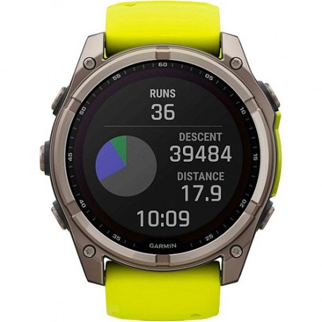 Смарт-годинник Garmin Fenix 8 51mm Solar Sapphire Titanium w. Amp Yellow/Graphite Silicone Band (010-02907-20/21)  Фото №9
