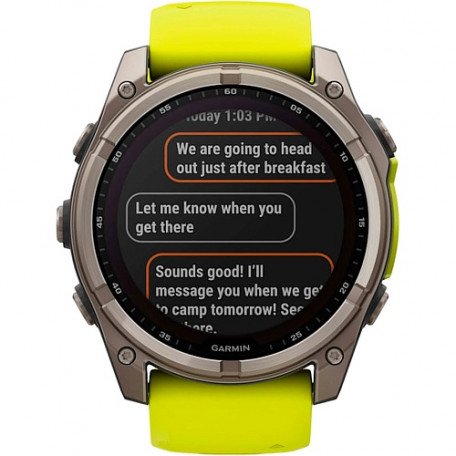 Смарт-годинник Garmin Fenix 8 51mm Solar Sapphire Titanium w. Amp Yellow/Graphite Silicone Band (010-02907-20/21)  Фото №10