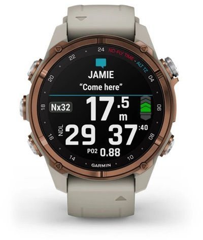 Смарт-часы Garmin Descen Mk3i - 43 мм Bronze PVD Titanium with French Gray Silicone Band (010-02753-13/14)  Фото №11