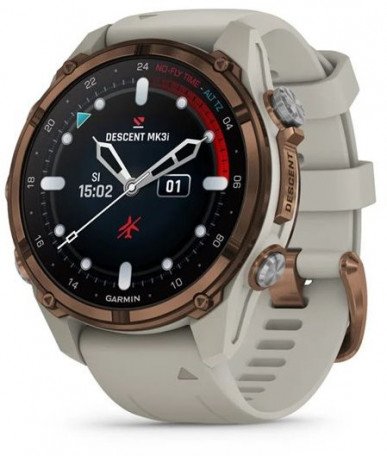 Смарт-часы Garmin Descen Mk3i - 43 мм Bronze PVD Titanium with French Gray Silicone Band (010-02753-13/14)  Фото №0