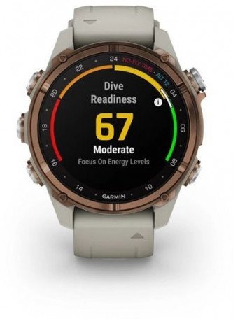 Смарт-часы Garmin Descen Mk3i - 43 мм Bronze PVD Titanium with French Gray Silicone Band (010-02753-13/14)  Фото №1
