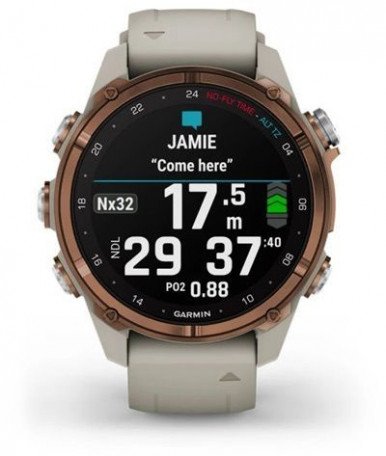 Смарт-часы Garmin Descen Mk3i - 43 мм Bronze PVD Titanium with French Gray Silicone Band (010-02753-13/14)  Фото №11