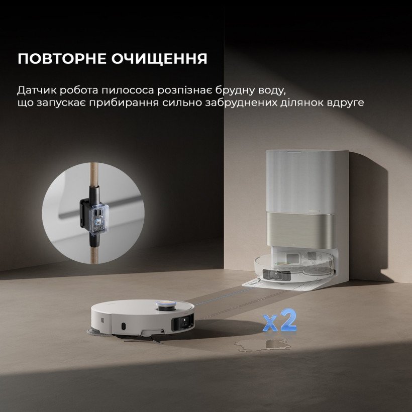 Робот-пылесос с влажной уборкой Dreame X50 Ultra White (RLX85CE-6-Wh)  Фото №11