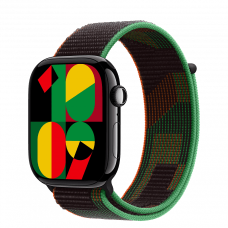 Смарт-годинник Apple Watch Series 10 GPS + Cellular 46mm Jet Black Aluminum Case with Black Unity Sport Loop (MX133+MUJU3)