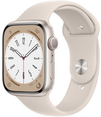 Смарт-часы Apple Watch Series 8 GPS 45mm Starlight Aluminum Case with Starlight Sport Band (MNP23, MNUQ3) (SWAP)  Фото №2