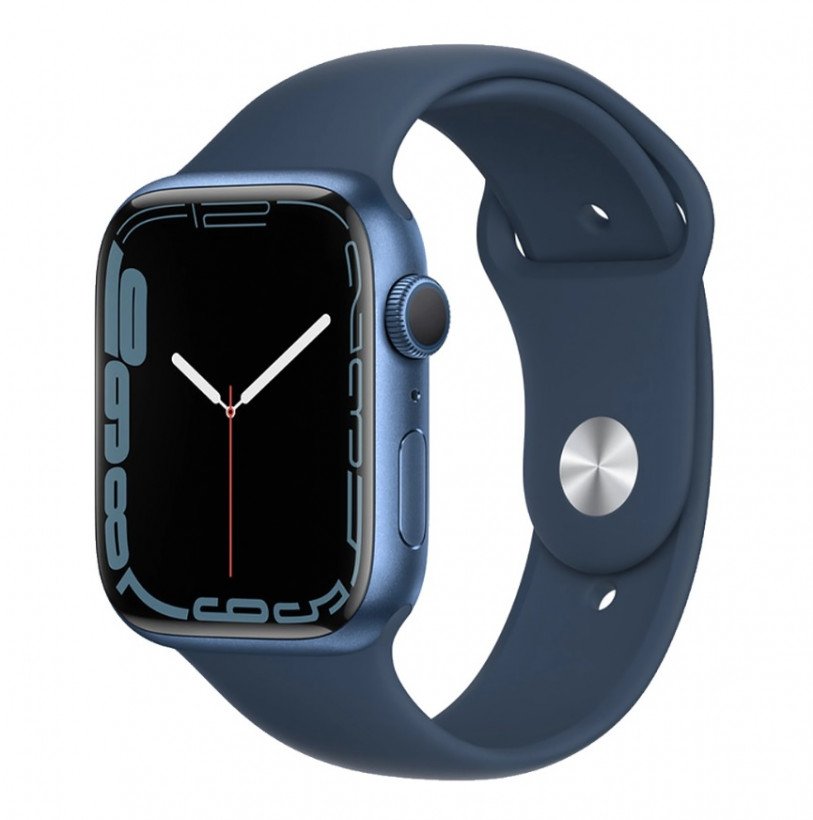 Смарт-годинник Apple Watch Series 7 GPS 45mm Blue Aluminum Case With Blue Sport Band (MKN83) (SWAP)  Фото №0