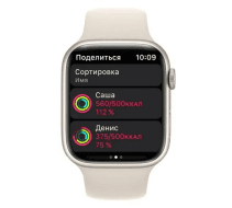 Смарт-часы Apple Watch Series 7 GPS 41mm Starlight Aluminum Case With Starlight Sport Band (MKMY3) (SWAP)
