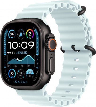 Ремінець Apple Ремінець Ocean Band Ice Blue - Black Titanium Finish для Watch 44/45/46/49mm (MYP83)  Фото №1