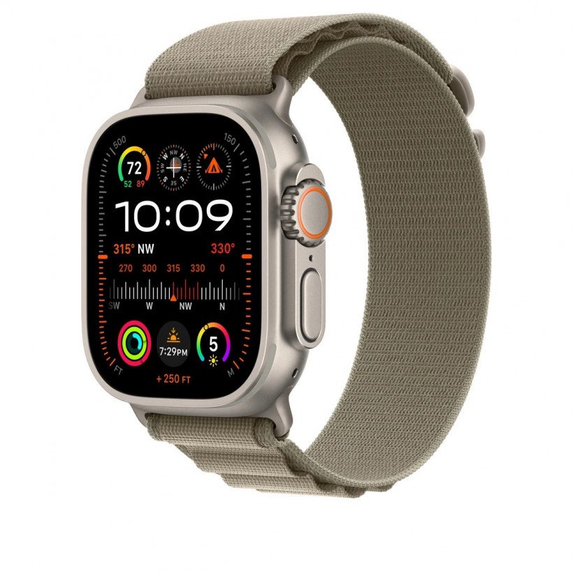 Ремінець Apple Alpine Loop Band Small для Apple Watch 49mm - Olive (MT5T3)  Фото №1