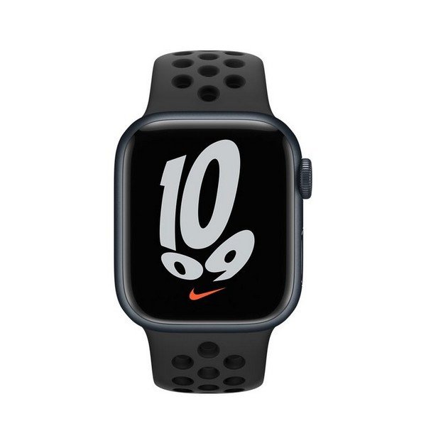 Смарт-часы Apple Watch Nike Series 7 GPS 41mm Midnight Aluminum Case w. Anthracite/Black Nike Sport Band (MKN43)