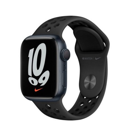 Смарт-часы Apple Watch Nike Series 7 GPS 41mm Midnight Aluminum Case w. Anthracite/Black Nike Sport Band (MKN43)  Фото №0