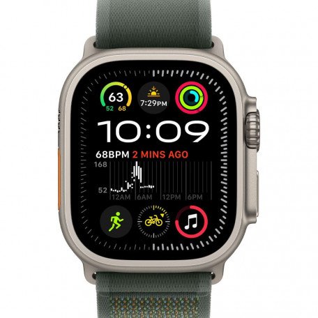 Смарт-годинник Apple Watch Ultra 2 GPS + Cellular 49mm Natural Titan. Case w. Green Trail Loop - S/M (MYT73+MXTN3)  Фото №1